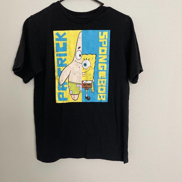 Nickelodeon Black T-shirt Spong Bob Sz XL (14-16) pré-owned - Picture 1 of 6
